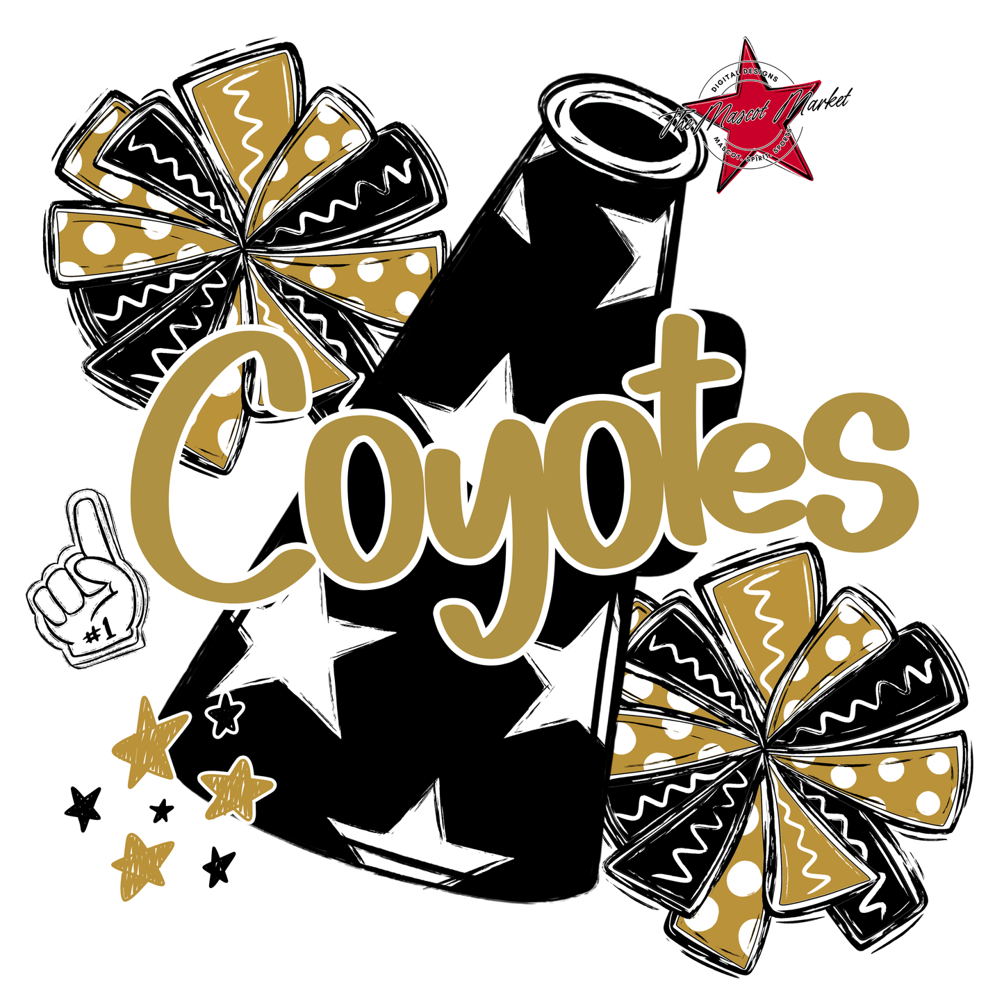 Coyotes Alpha Megaphone Design-Gold