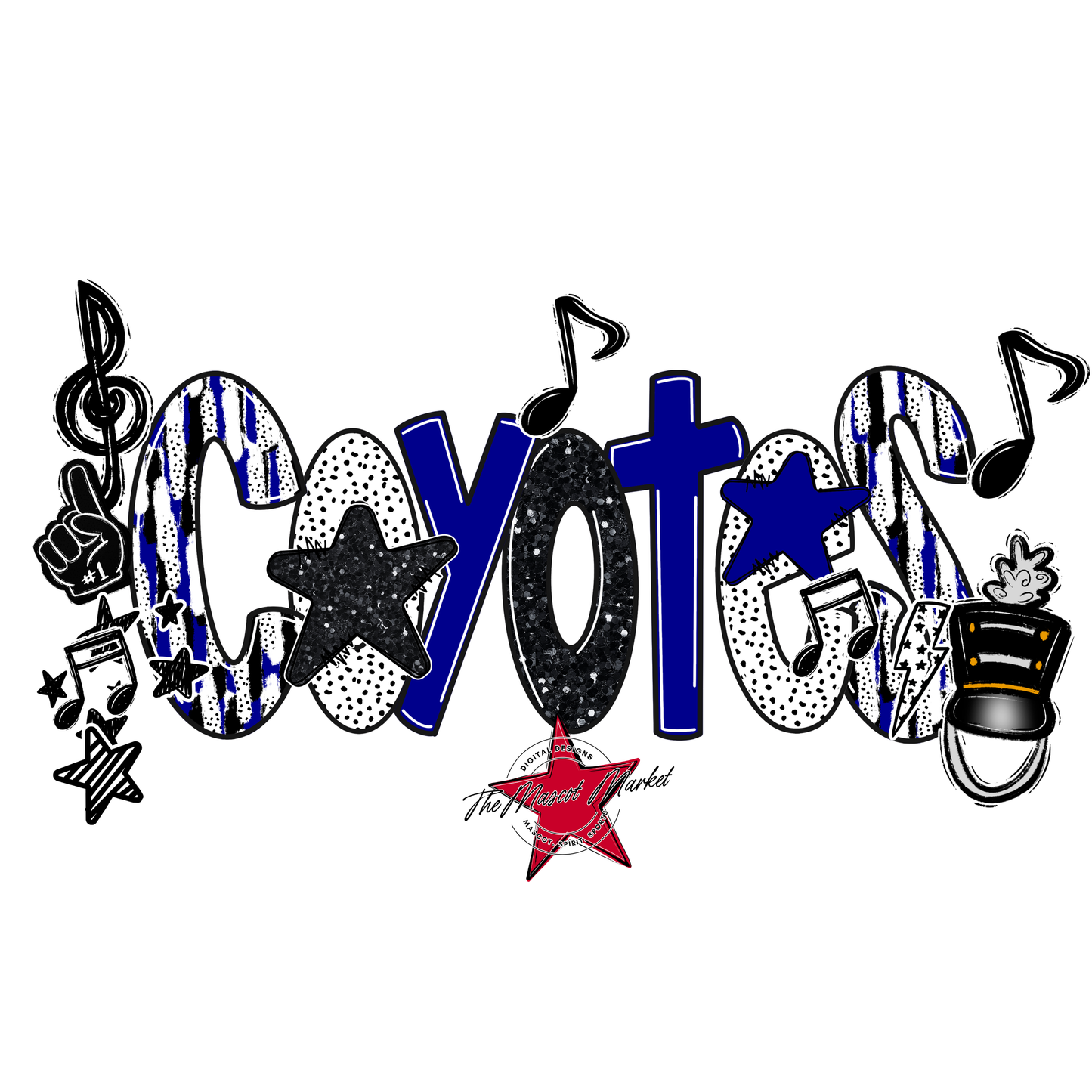 Coyotes Band Scrape-Blue