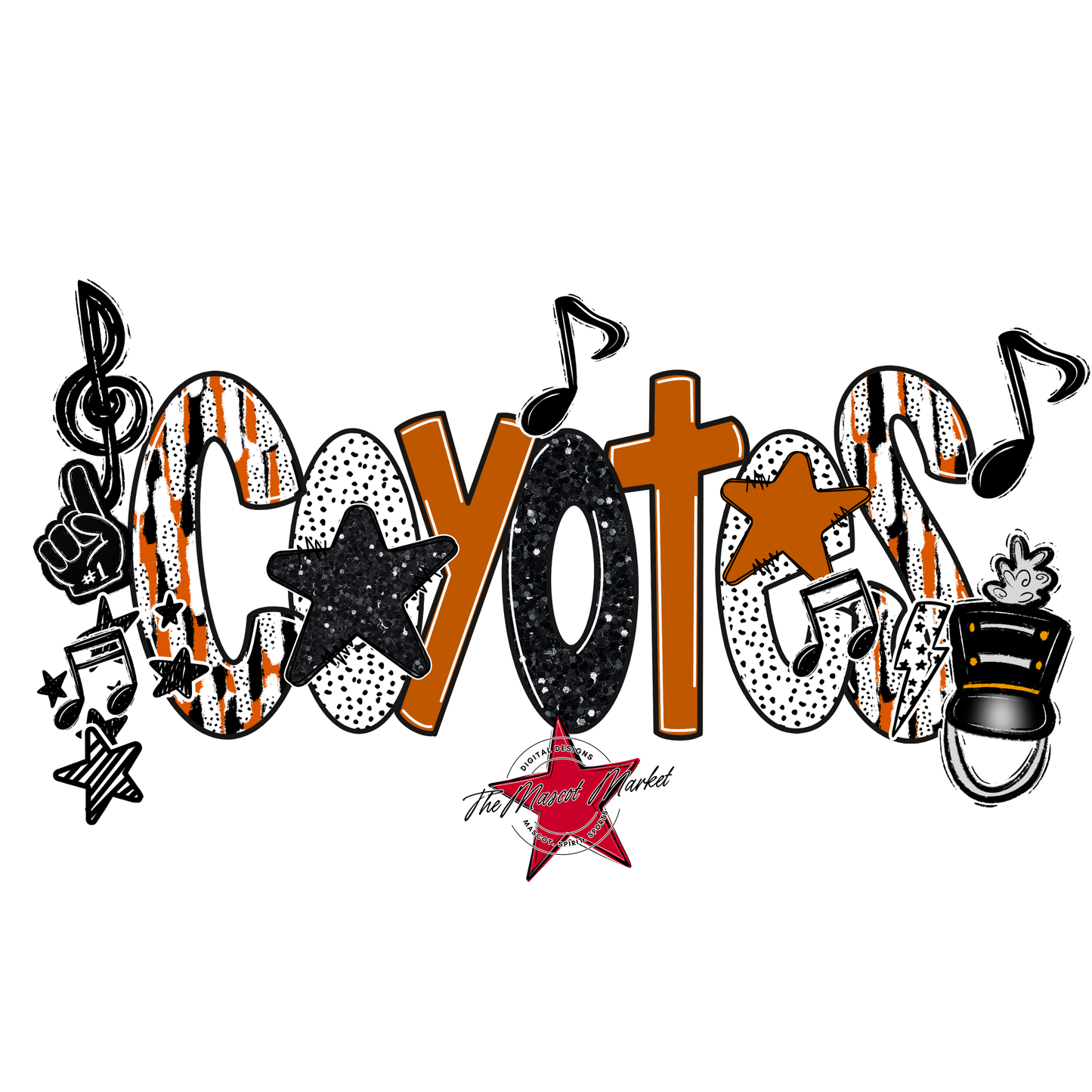 Coyotes Band Scrape-Burnt Orange