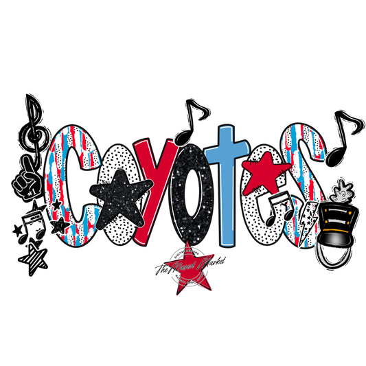 Coyotes Band Scrape-Carolina Blue-Red