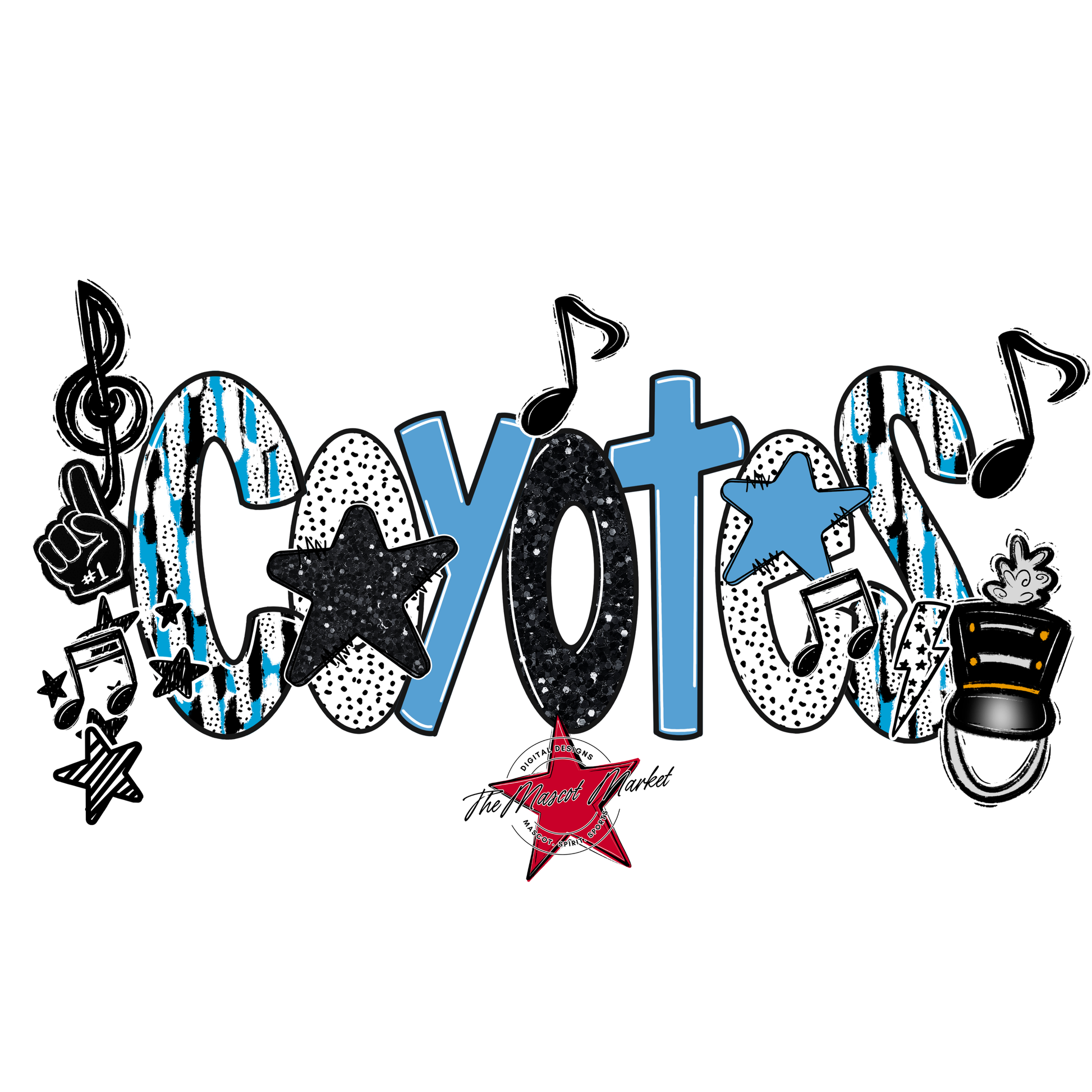 Coyotes Band Scrape-Carolina Blue