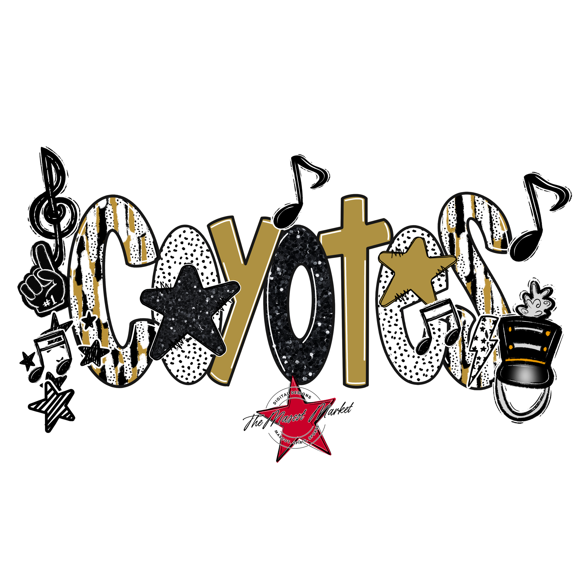 Coyotes Band Scrape-Gold