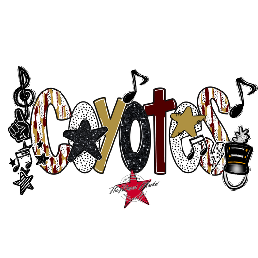 Coyotes Band Scrape-Maroon-Gold