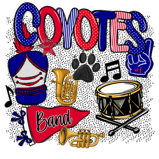 Coyotes Band Spirit-Blue & Red