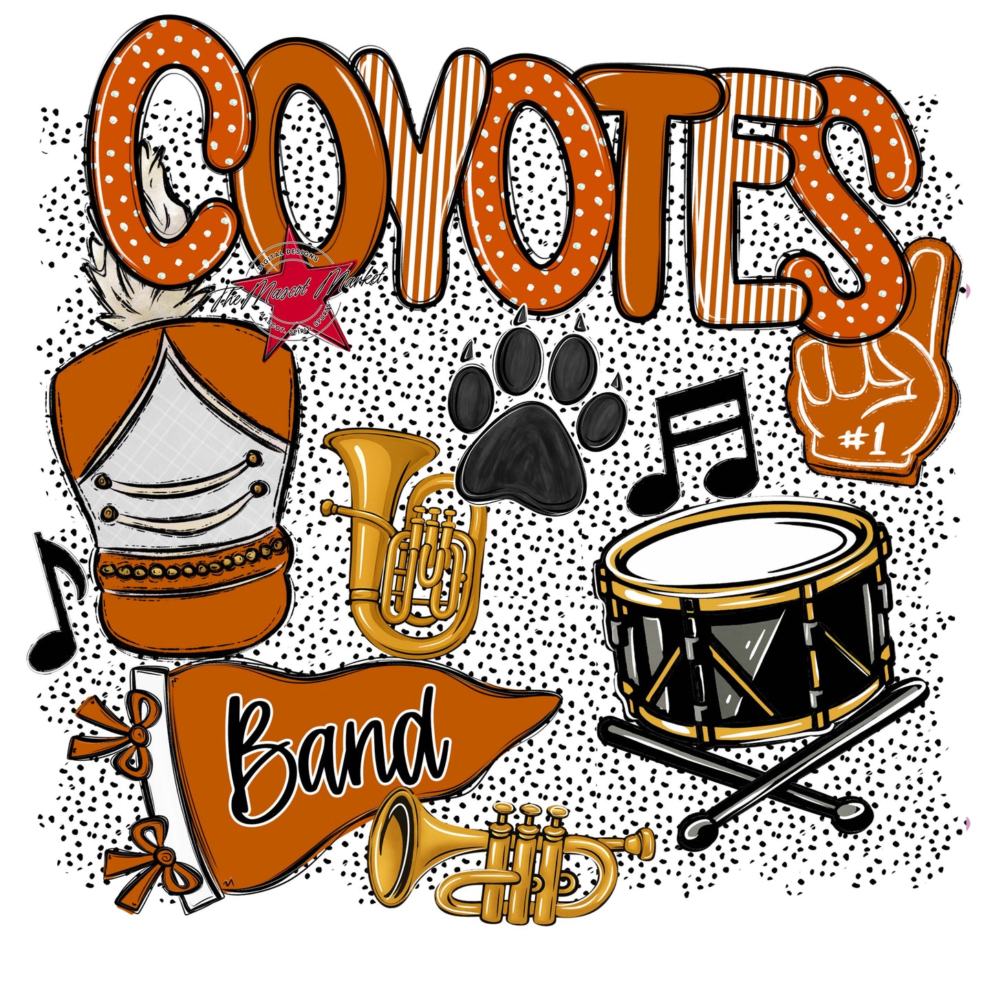 Coyotes Band Spirit-Burnt Orange