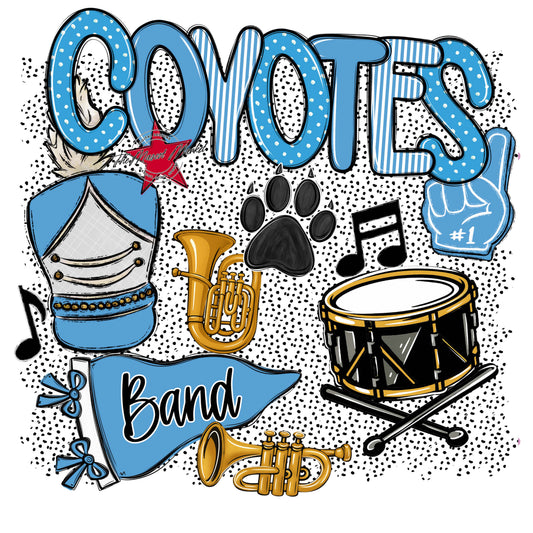 Coyotes Band Spirit-Carolina Blue