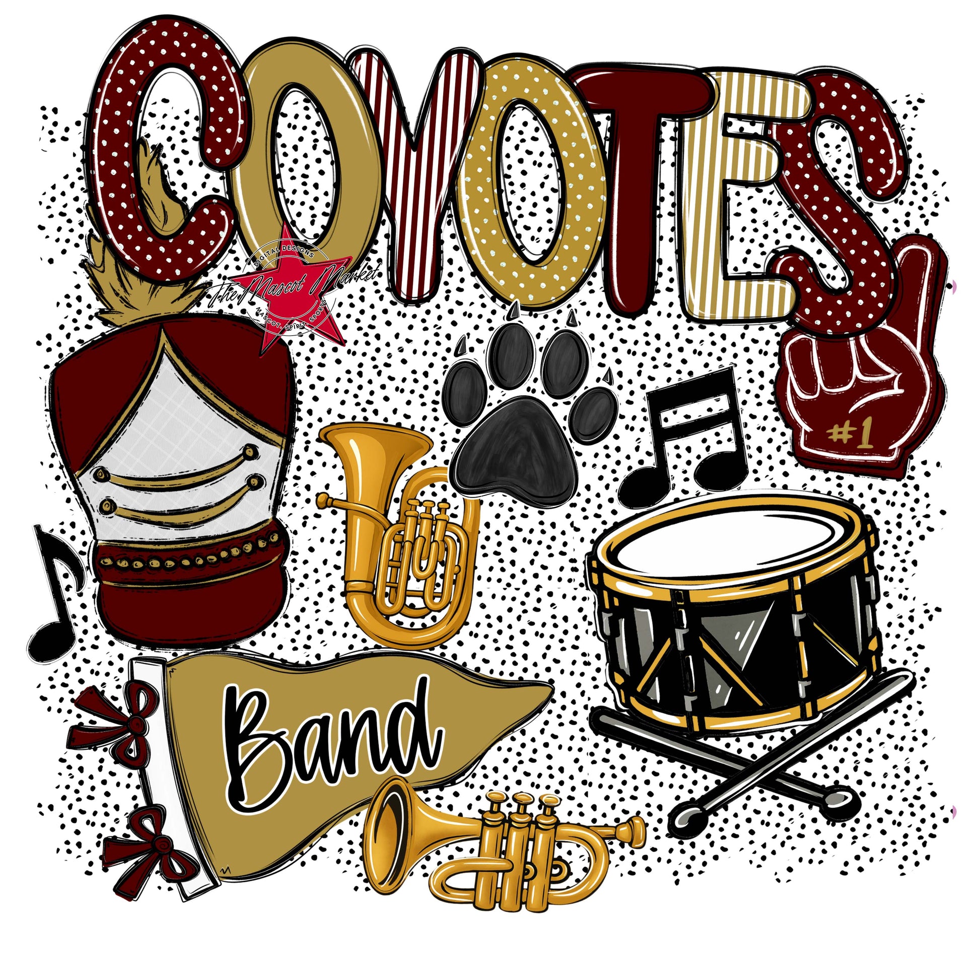 Coyotes Band Spirit-Maroon & Gold