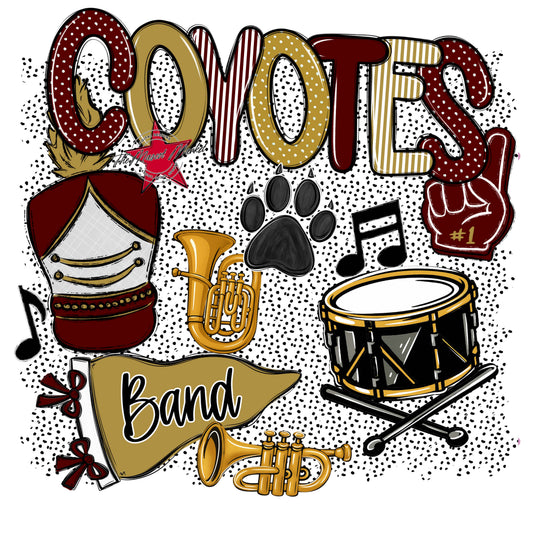 Coyotes Band Spirit-Maroon & Gold