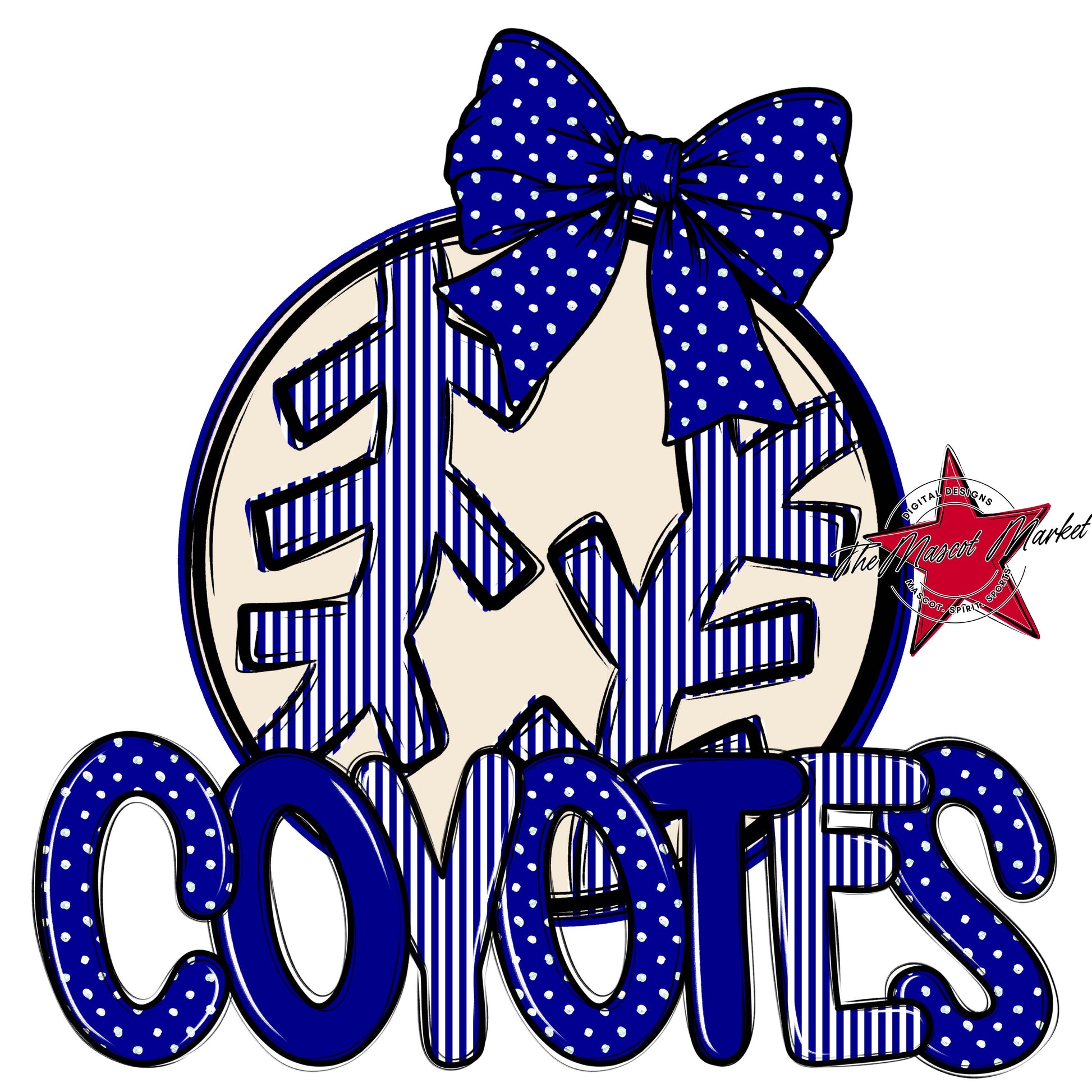 Coyotes Baseball-Softball Spirit Design-Blue
