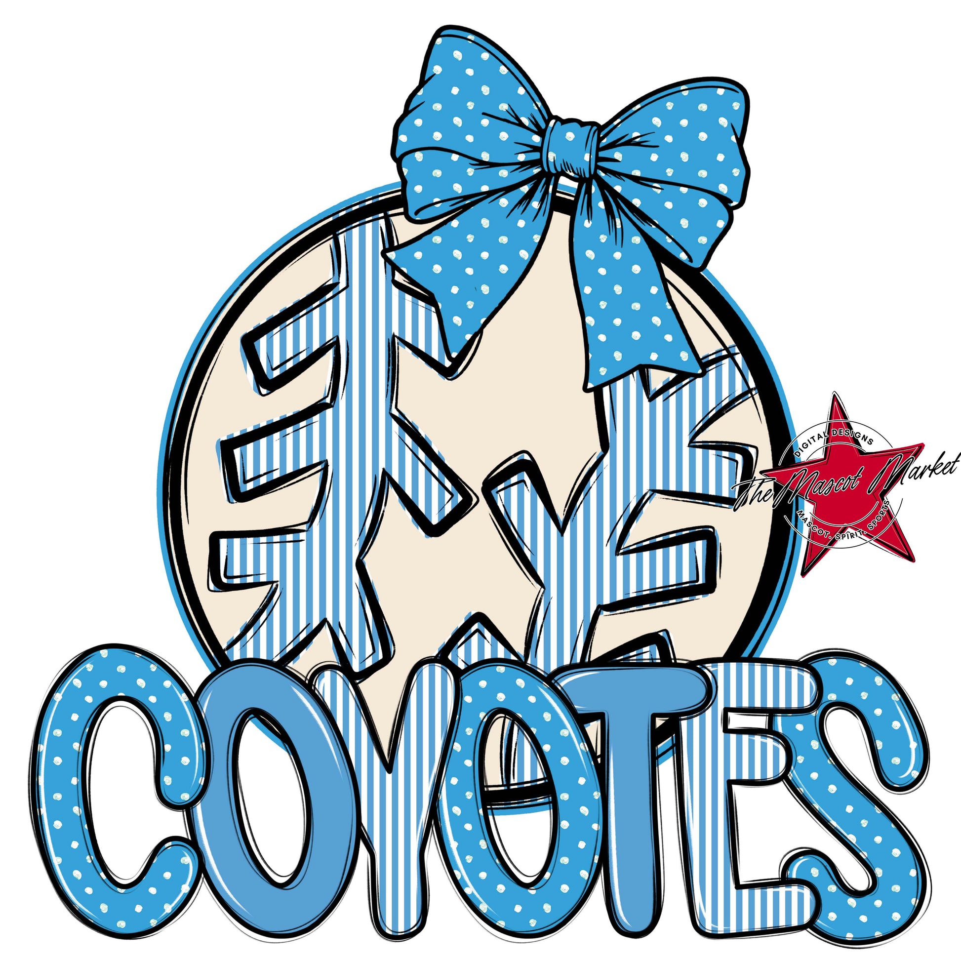 Coyotes Baseball-Softball Spirit Design-Carolina Blue