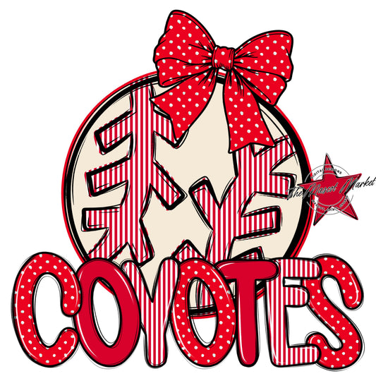 Coyotes Baseball-Softball Spirit Design-Red