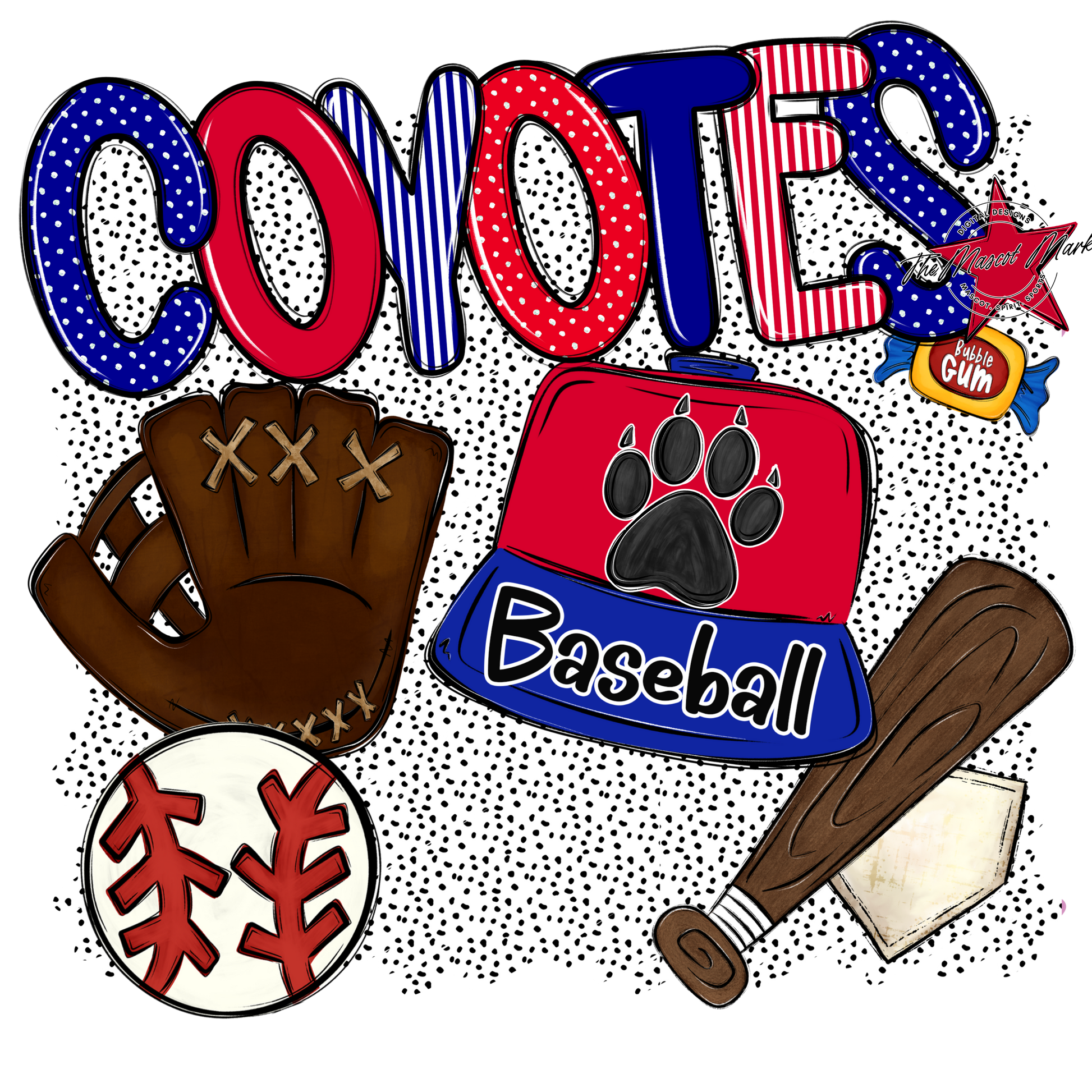 Coyotes Baseball Spirit-Blue & Red