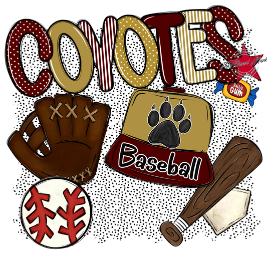 Coyotes Baseball Spirit-Maroon & Gold
