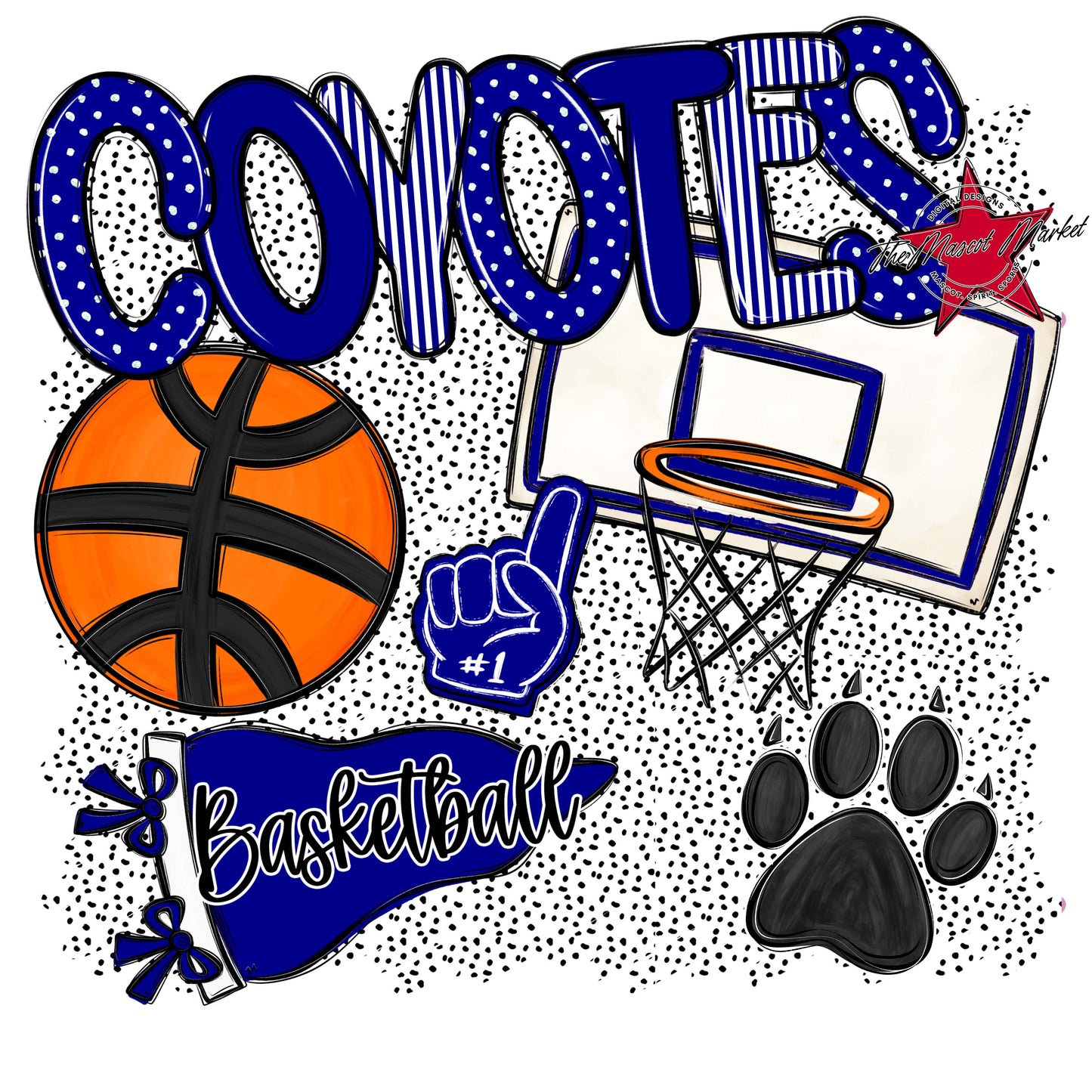 Coyotes Basketball Spirit-Blue