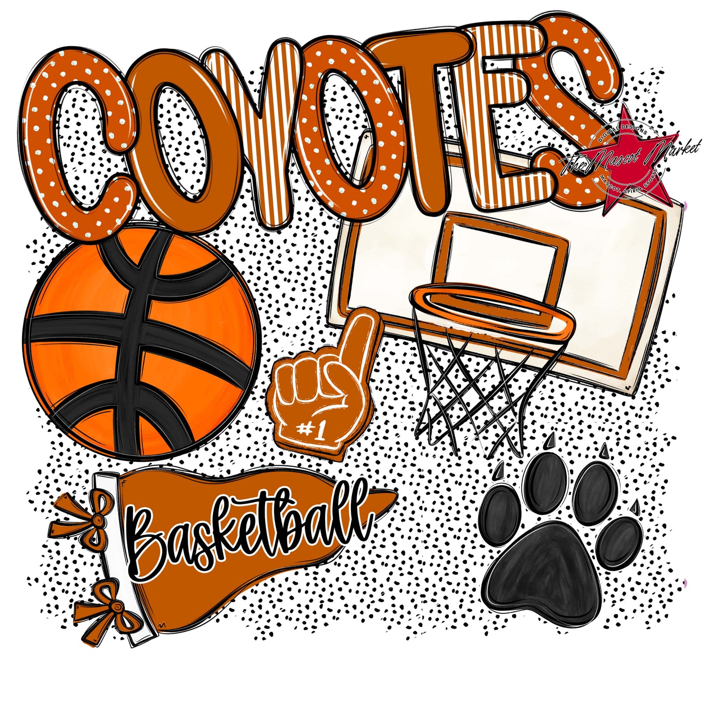 Coyotes Basketball Spirit-Burnt Orange