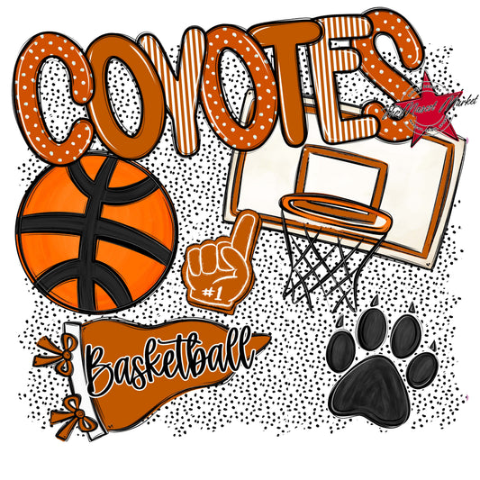 Coyotes Basketball Spirit-Burnt Orange
