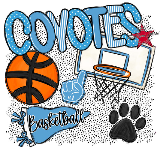 Coyotes Basketball Spirit-Carolina Blue