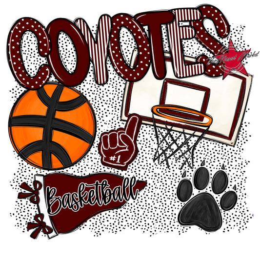 Coyotes Basketball Spirit-Maroon