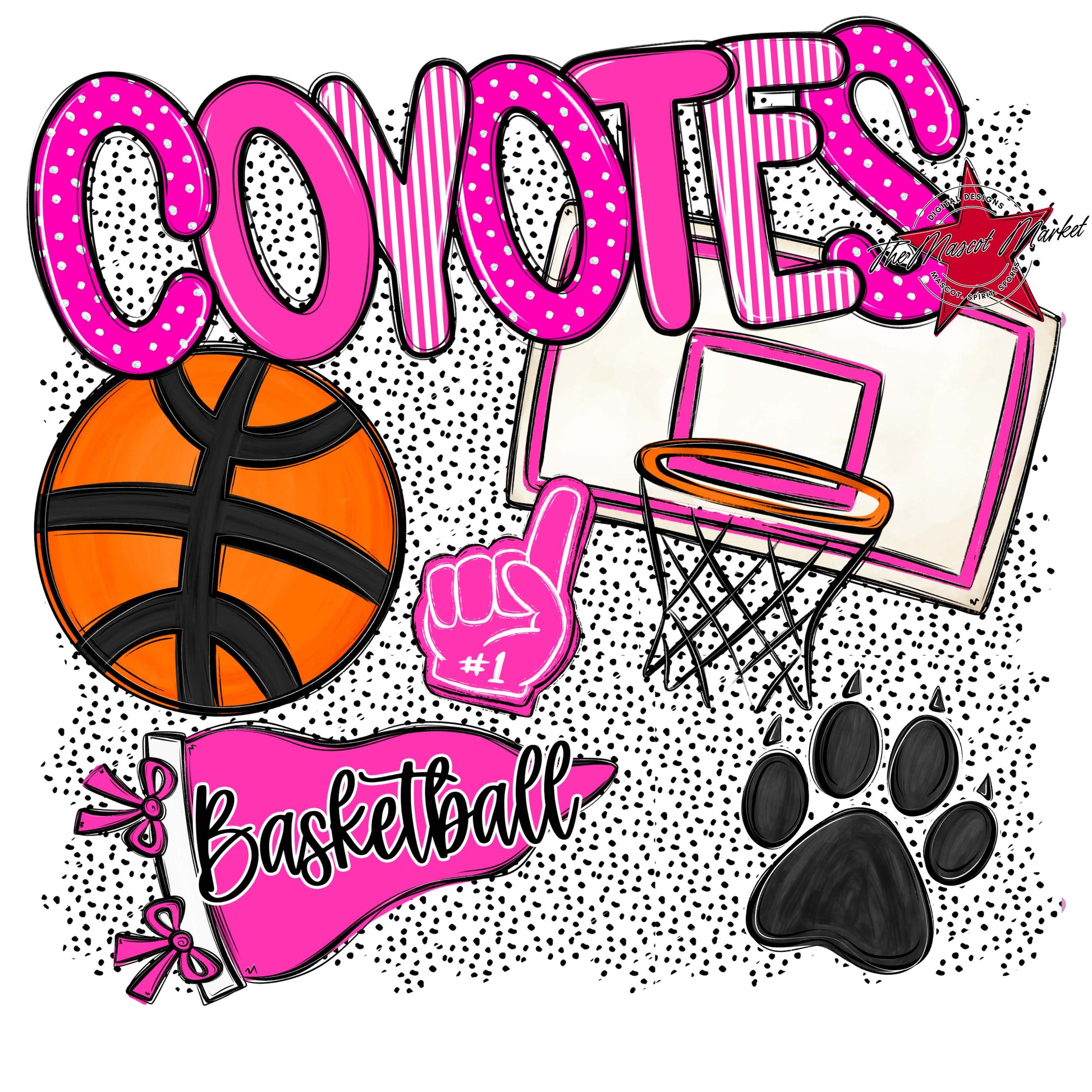 Coyotes Basketball Spirit-Pink