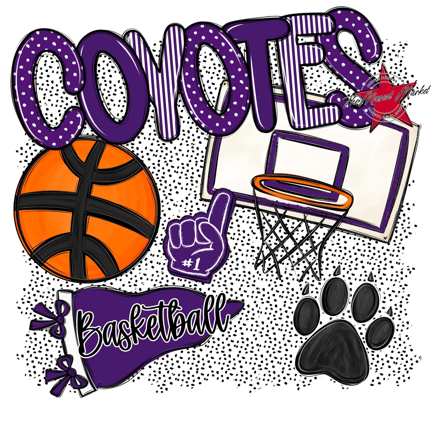 Coyotes Basketball Spirit-Purple