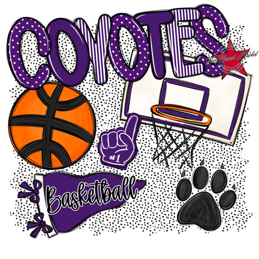 Coyotes Basketball Spirit-Purple