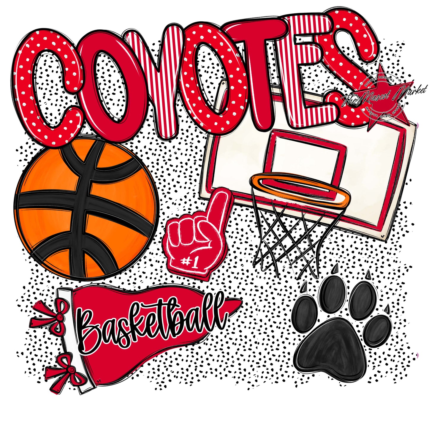 Coyotes Basketball Spirit-Red