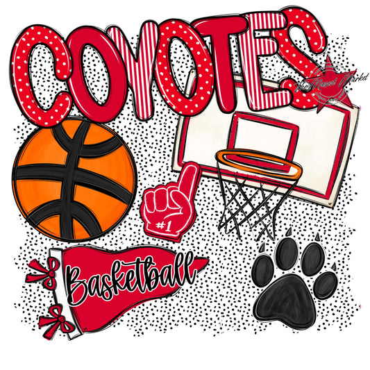 Coyotes Basketball Spirit-Red