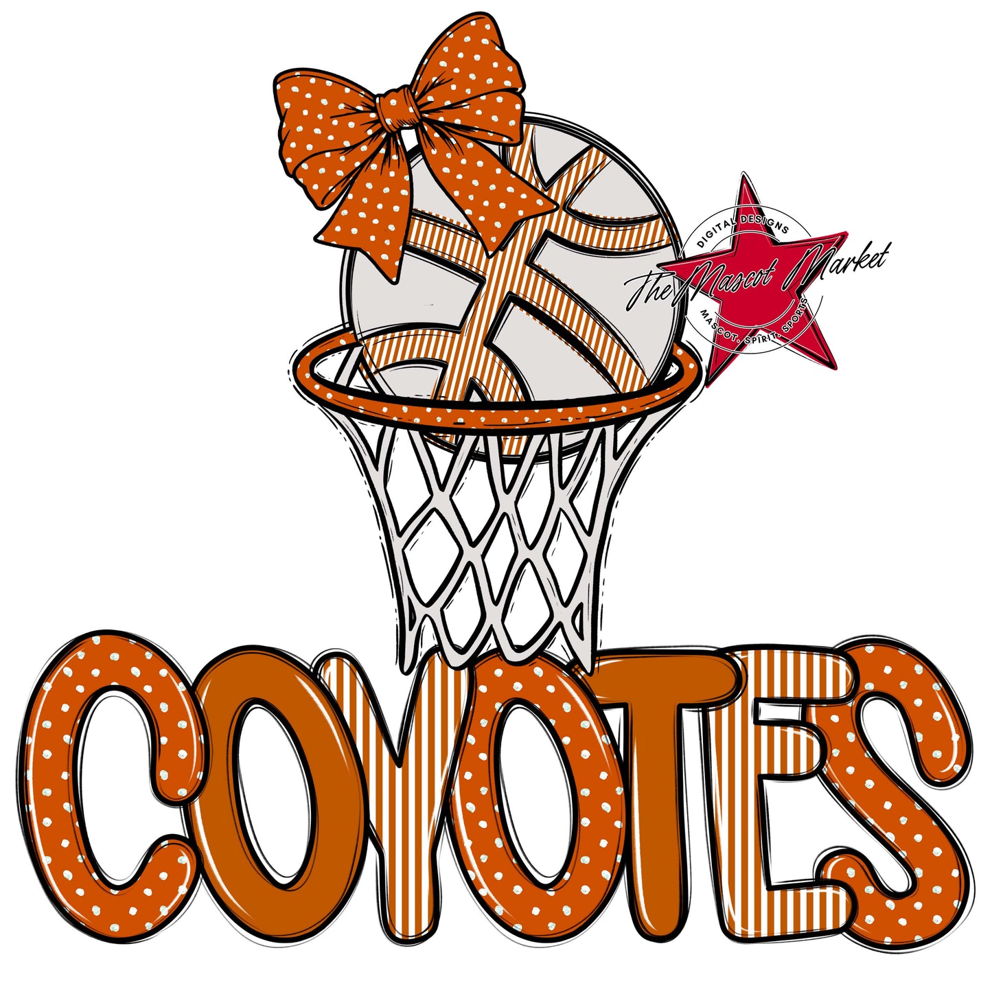 Coyotes Basketball Spirit Design-Burnt Orange
