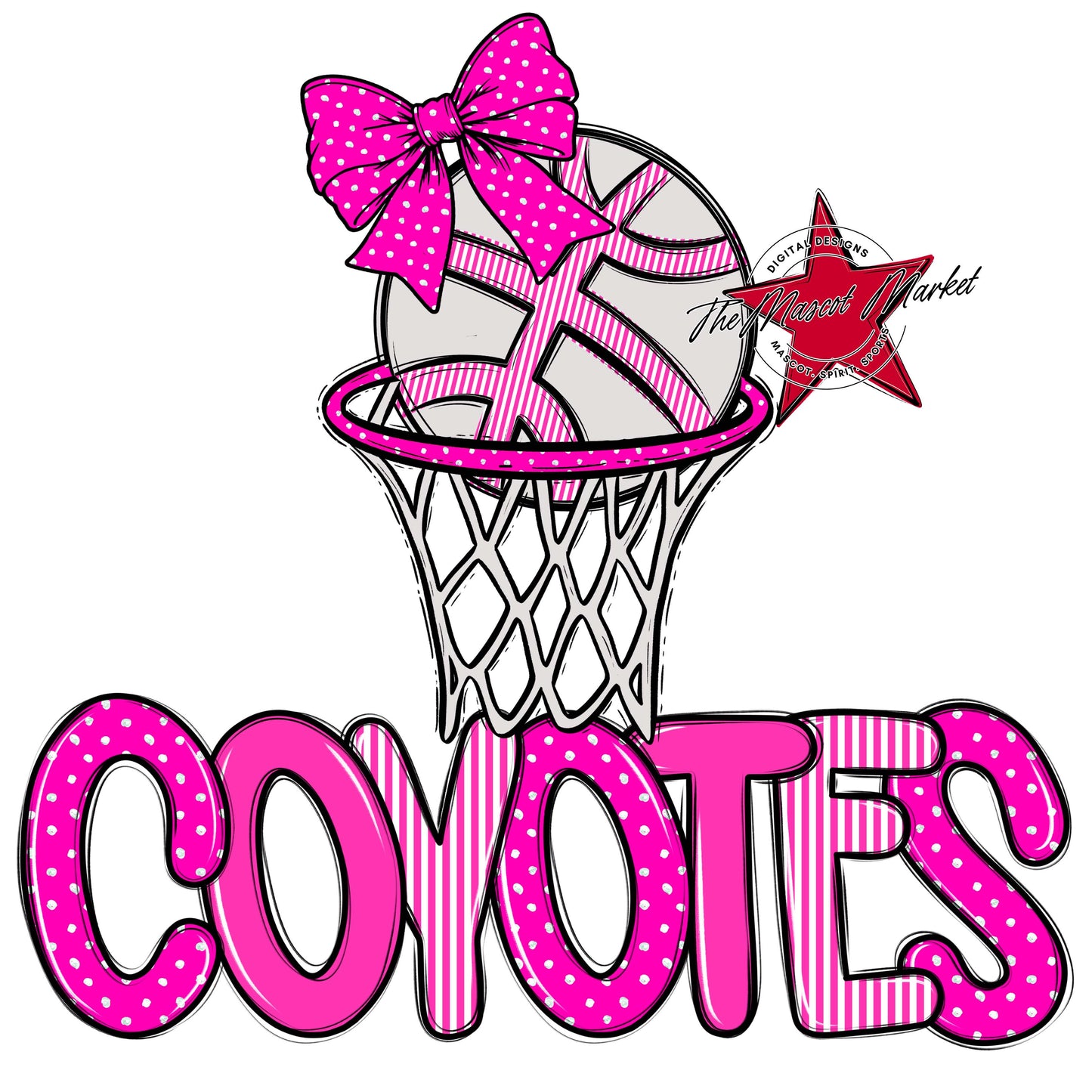 Coyotes Basketball Spirit Design-Pink