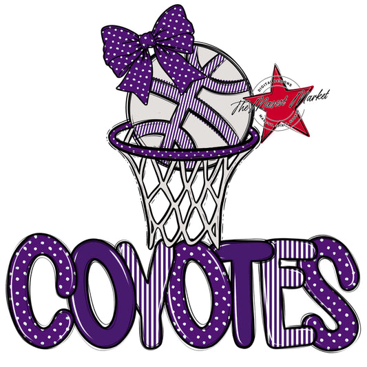 Coyotes Basketball Spirit Design-Purple