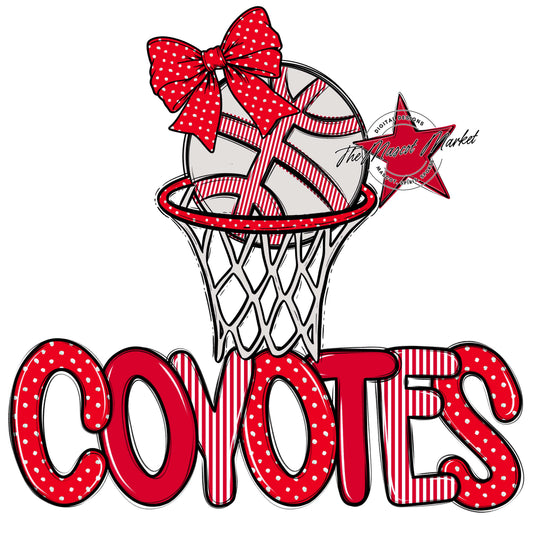 Coyotes Basketball Spirit Design-Red