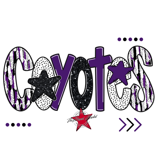 Coyotes Brushstroke Alpha w Arrows-Purple