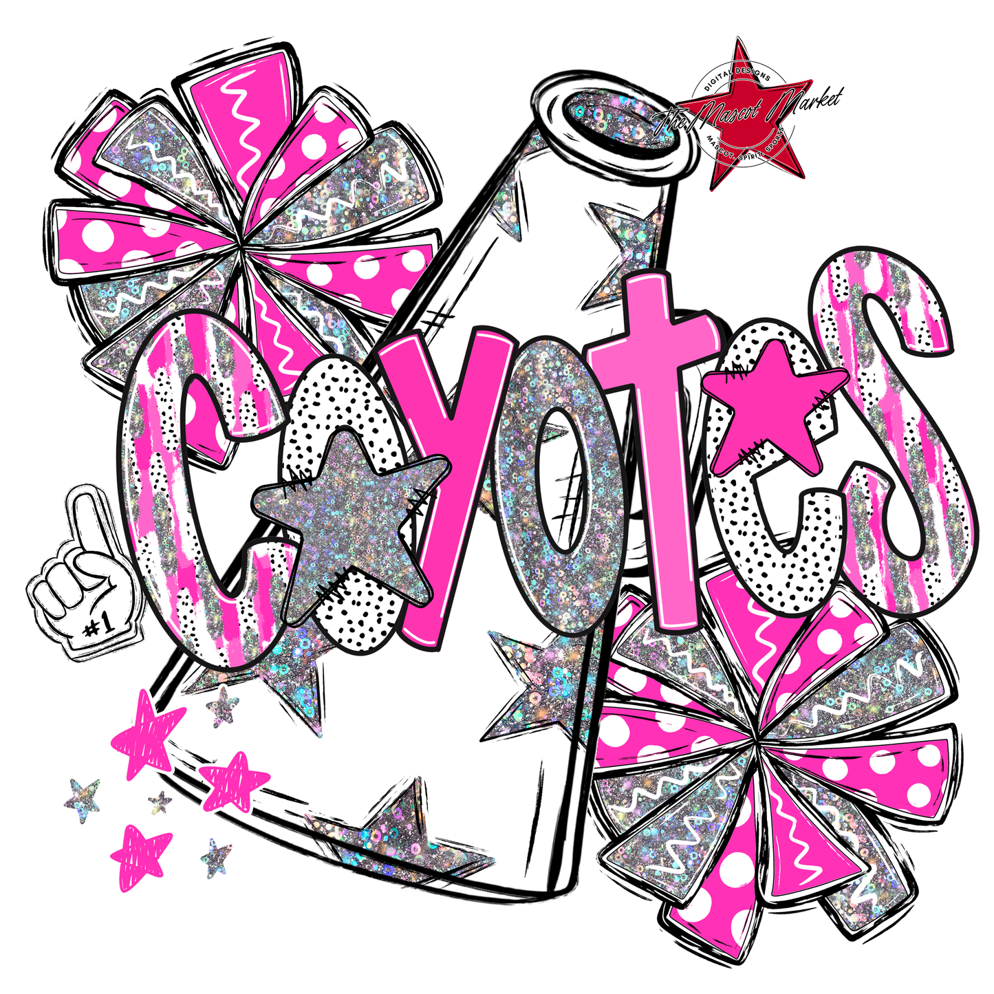 Coyotes Cheer Megaphone Scrape-Pink