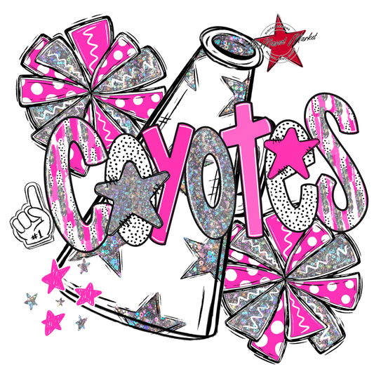 Coyotes Cheer Megaphone Scrape-Pink