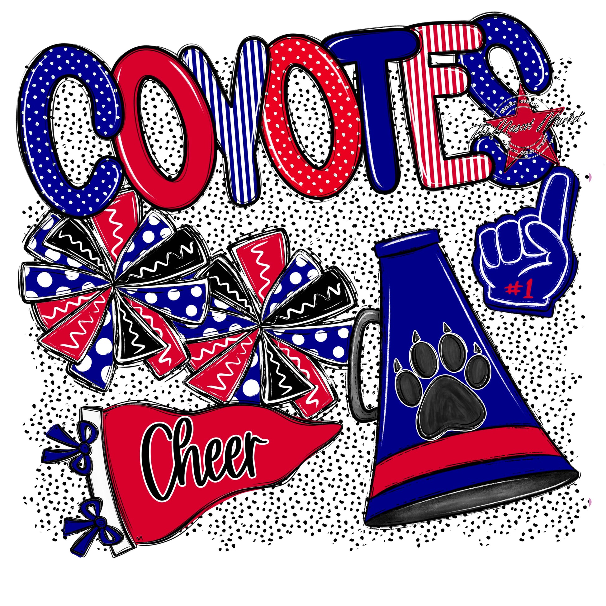Coyotes Cheer Spirit-Blue & Red