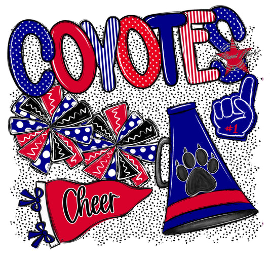 Coyotes Cheer Spirit-Blue & Red