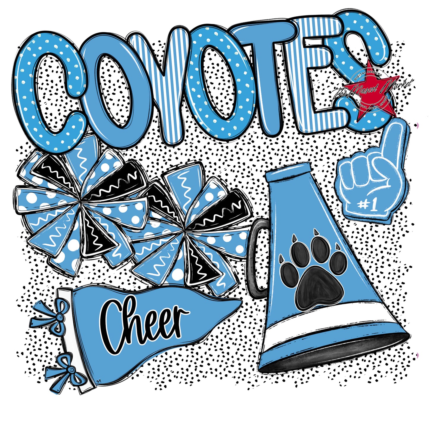 Coyotes Cheer Spirit-Carolina Blue