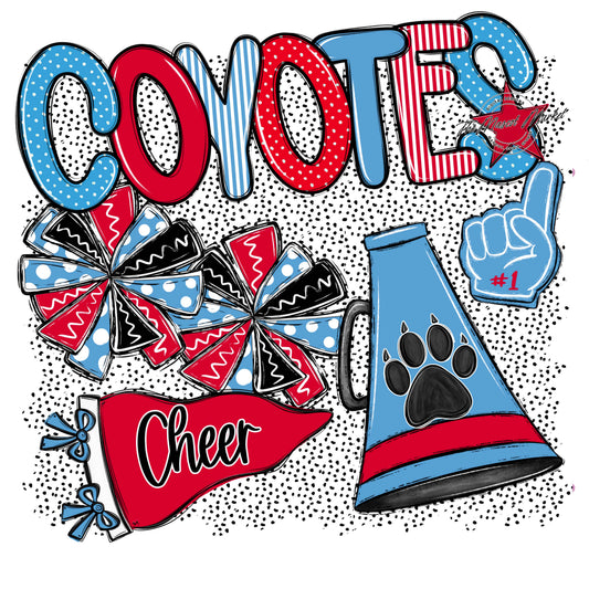 Coyotes Cheer Spirit-Carolina Blue & Red