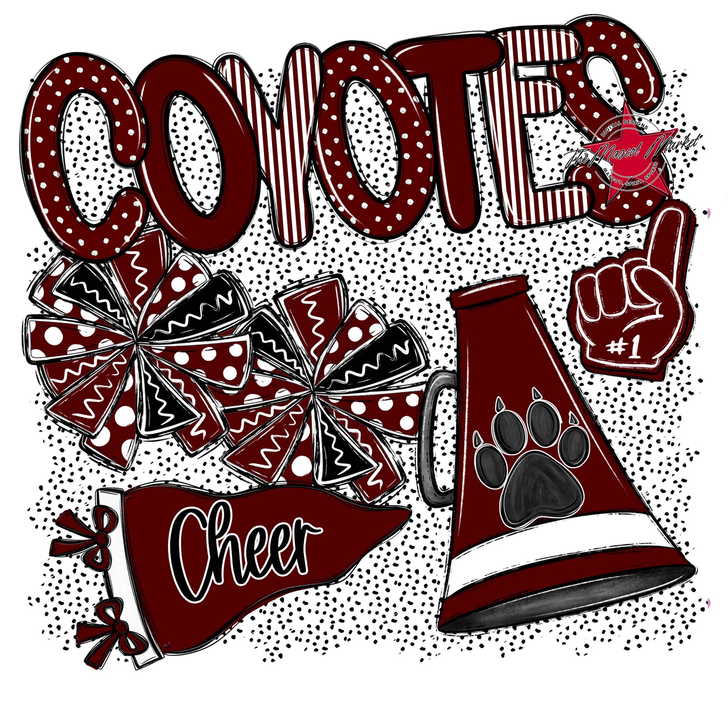 Coyotes Cheer Spirit-Maroon