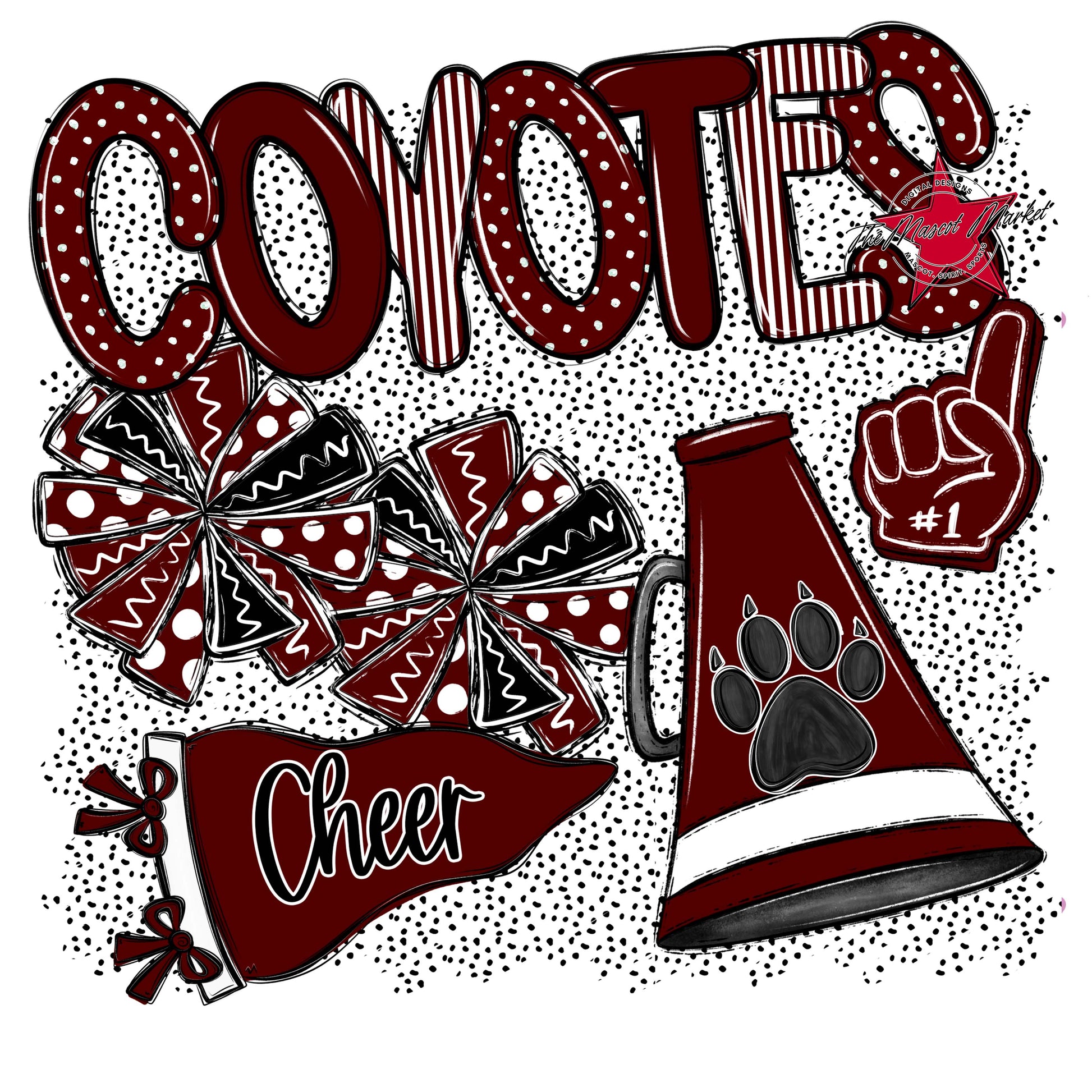Coyotes Cheer Spirit-Maroon