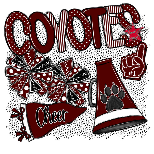 Coyotes Cheer Spirit-Maroon