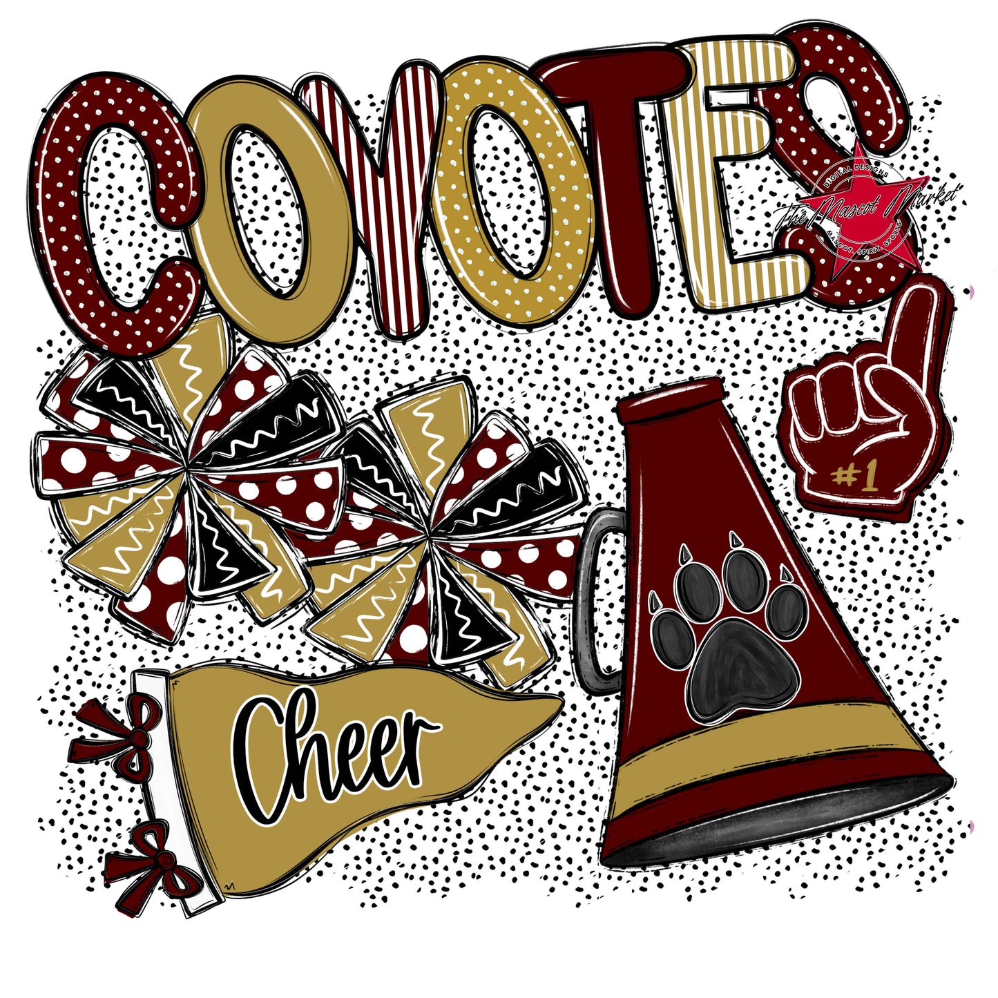 Coyotes Cheer Spirit-Maroon & Gold