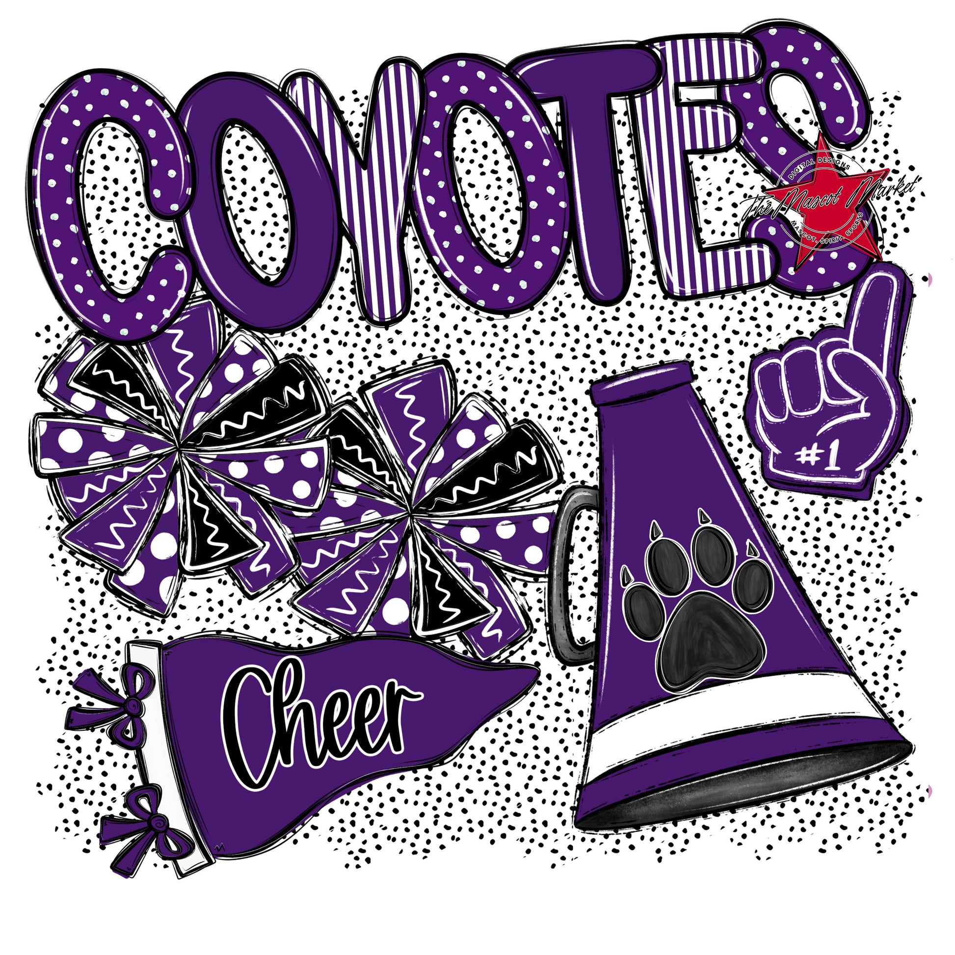 Coyotes Cheer Spirit-Purple