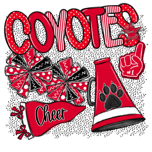 Coyotes Cheer Spirit-Red
