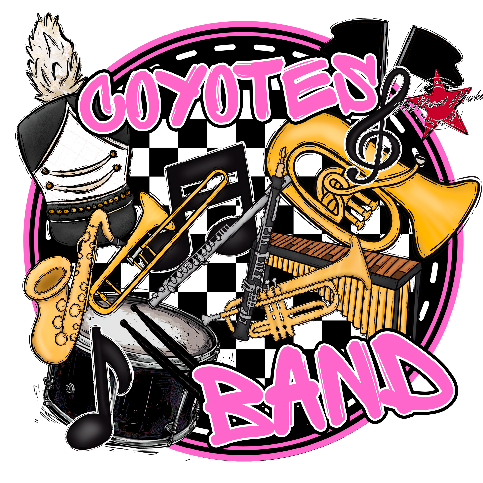 Coyotes Circle Band Design-Baby Pink