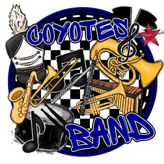 Coyotes Circle Band Design-Blue