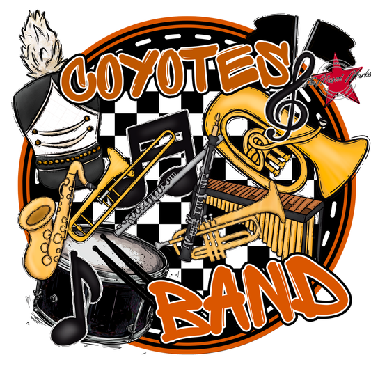 Coyotes Circle Band Design-Burnt Orange