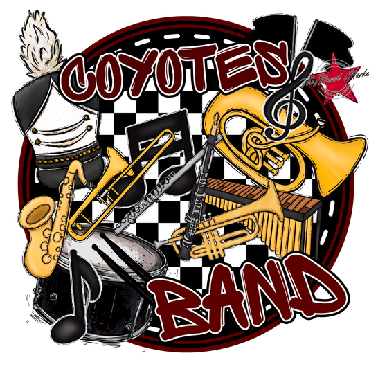 Coyotes Circle Band Design-Maroon