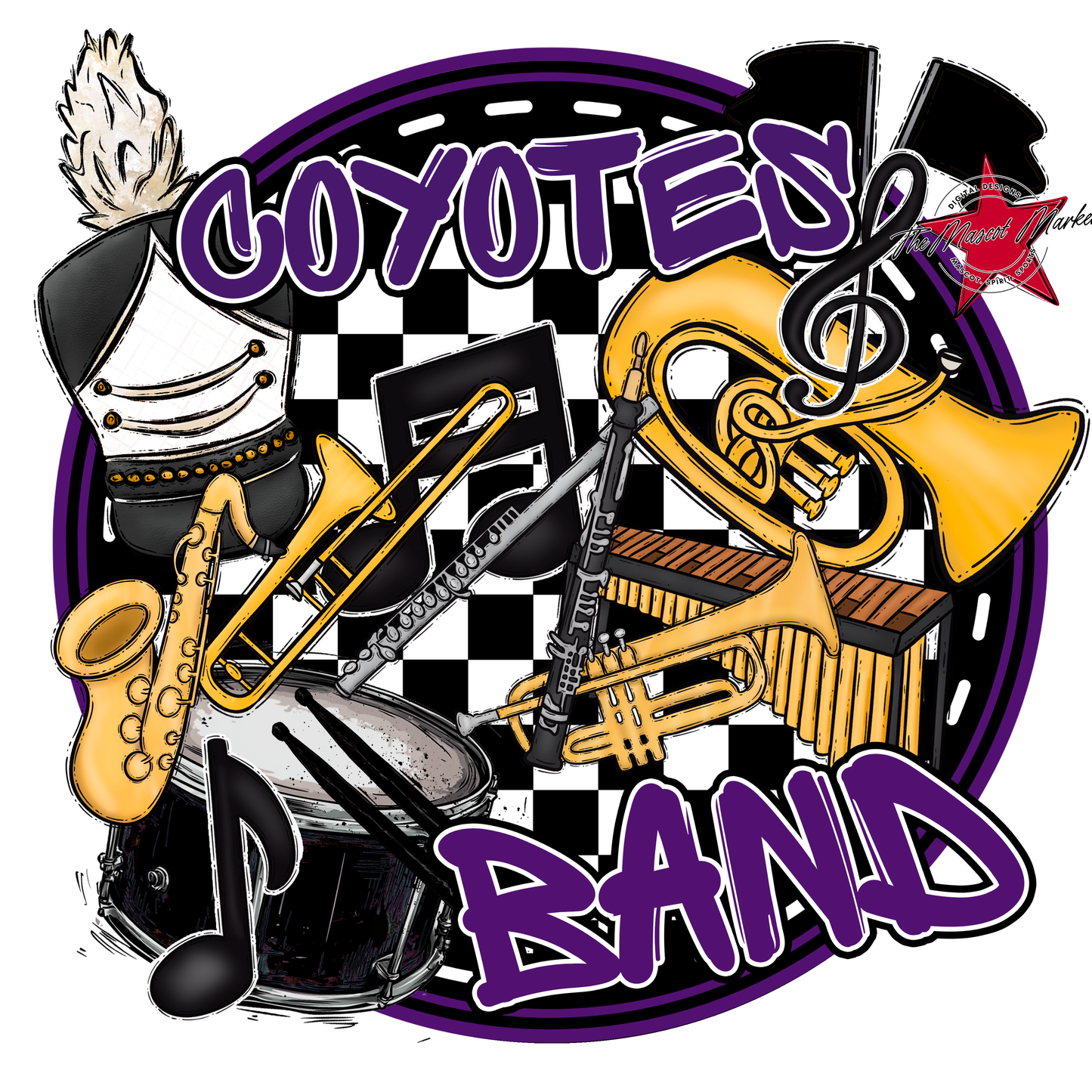 Coyotes Circle Band Design-Purple