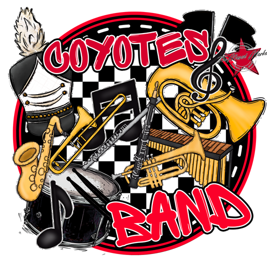 Coyotes Circle Band Design-Red